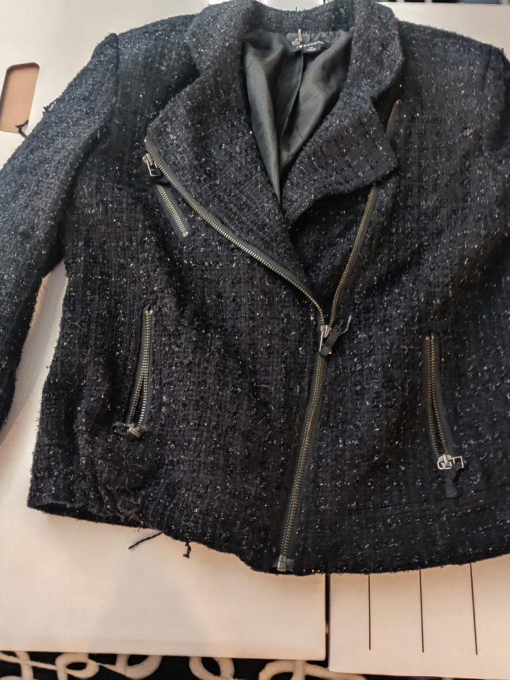 Black Tweed Moto Jacket - I ❤️ Ronson
